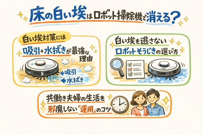 白い埃は掃除機で消える